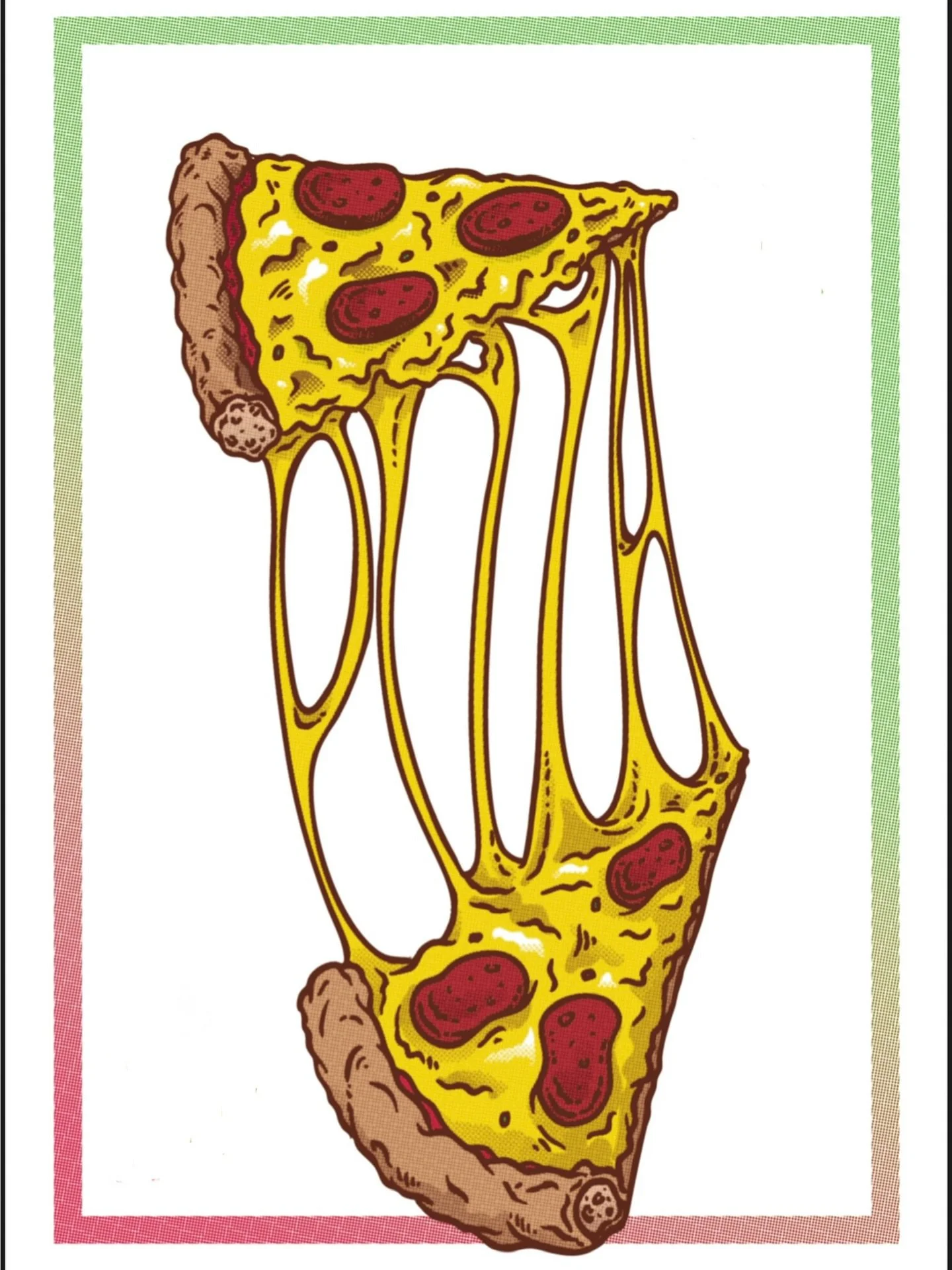 PIZZA illustration. 

pen, ink and digital halftones.

Illustrated for food menu and poster. 

#pizza #pizzaslice #pizzatime