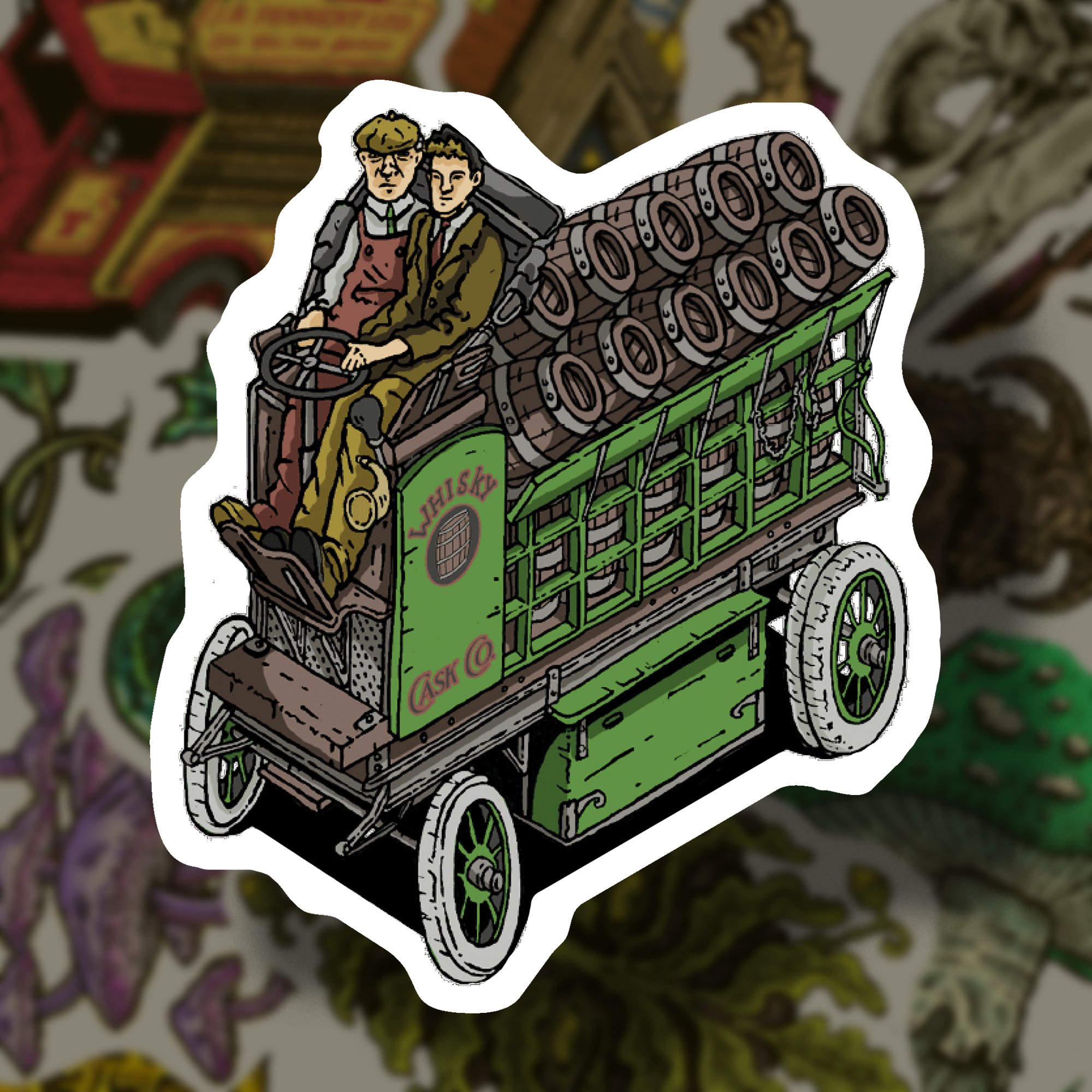 Whsky Wagon Isometric Sticker