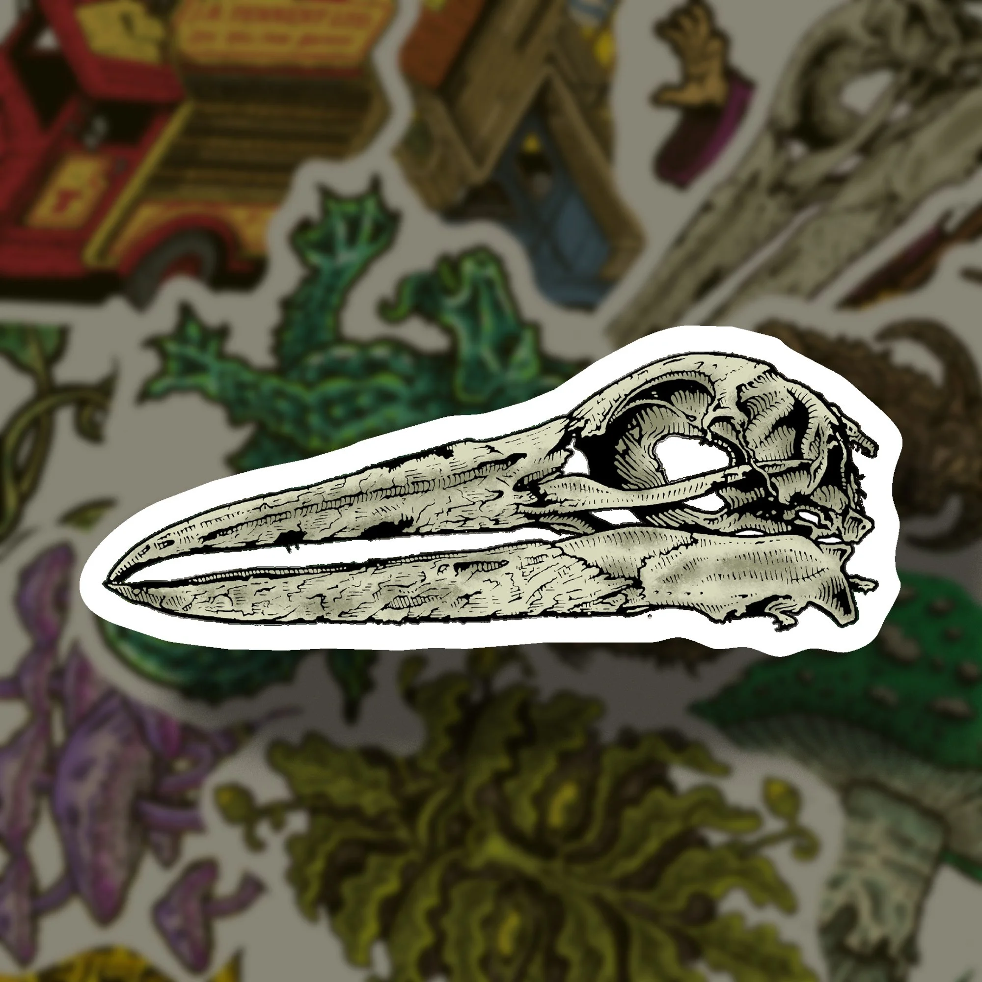 Gull Skeleton Sticker