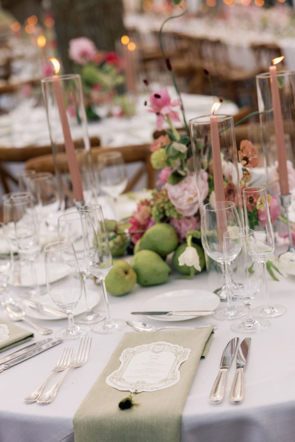 pears wedding centrepiece