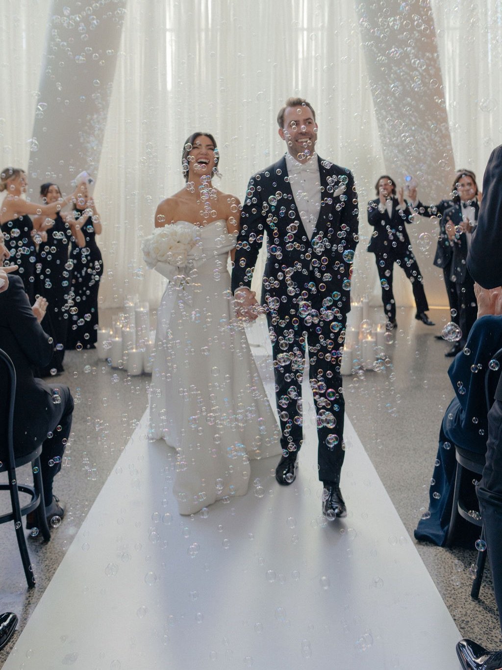 Loving bubbles in lieu of petals vibe 🫧 

Planning and design @clementandcoevents 
Photos @innayas 
Venue @ricardas.to 
Draping @eventuredesign 
Candles @bareandcobytee 
Cake @crybaby.cakes 

#stylishwedding&nbsp;#wedding&nbsp;#weddingday&nbsp;#wedd