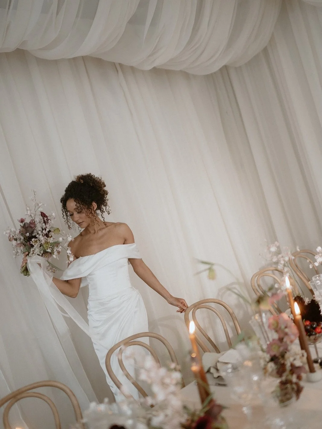 Dream day. Dream team. 

Planning and design @clementandcoevents 
Photos @jennifermoher 
Florist @neroli_floraldesign 
Draping @element_event_solutions 
Table decor @tabletalesinc 
Dress @sashandbustle 
Model @lifeoflindura 
Hair and makeup @esbridal
