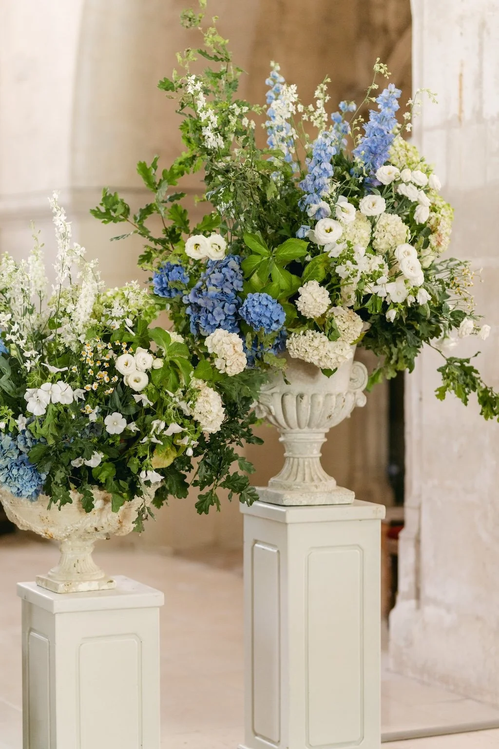 blue and white wedding