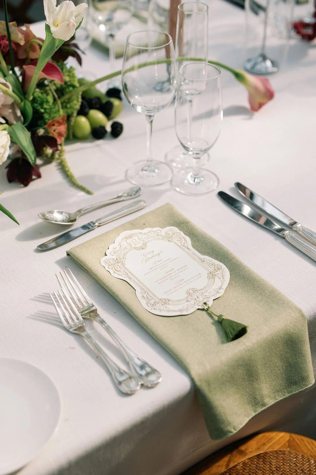 wedding menu vintage