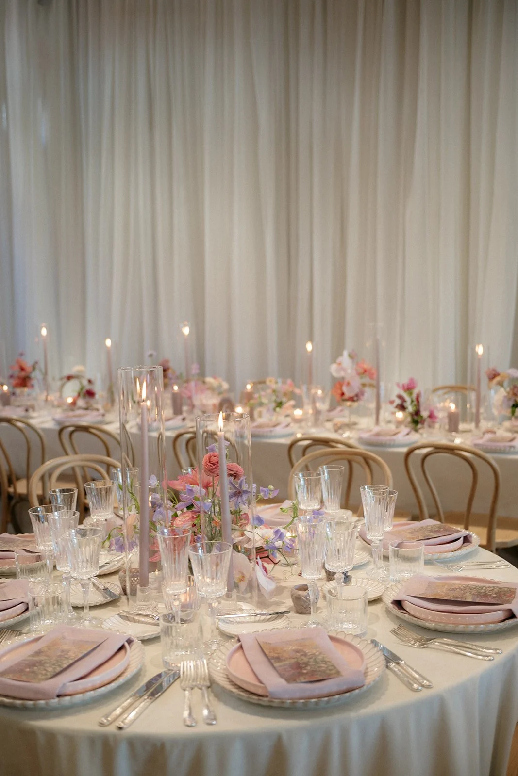 draped wedding pastel