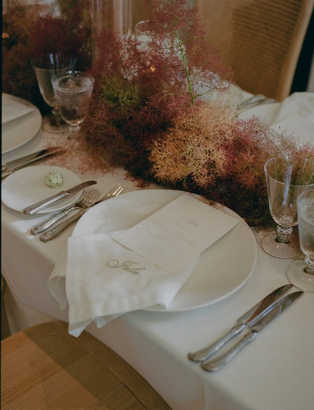 embroidered napin wedding