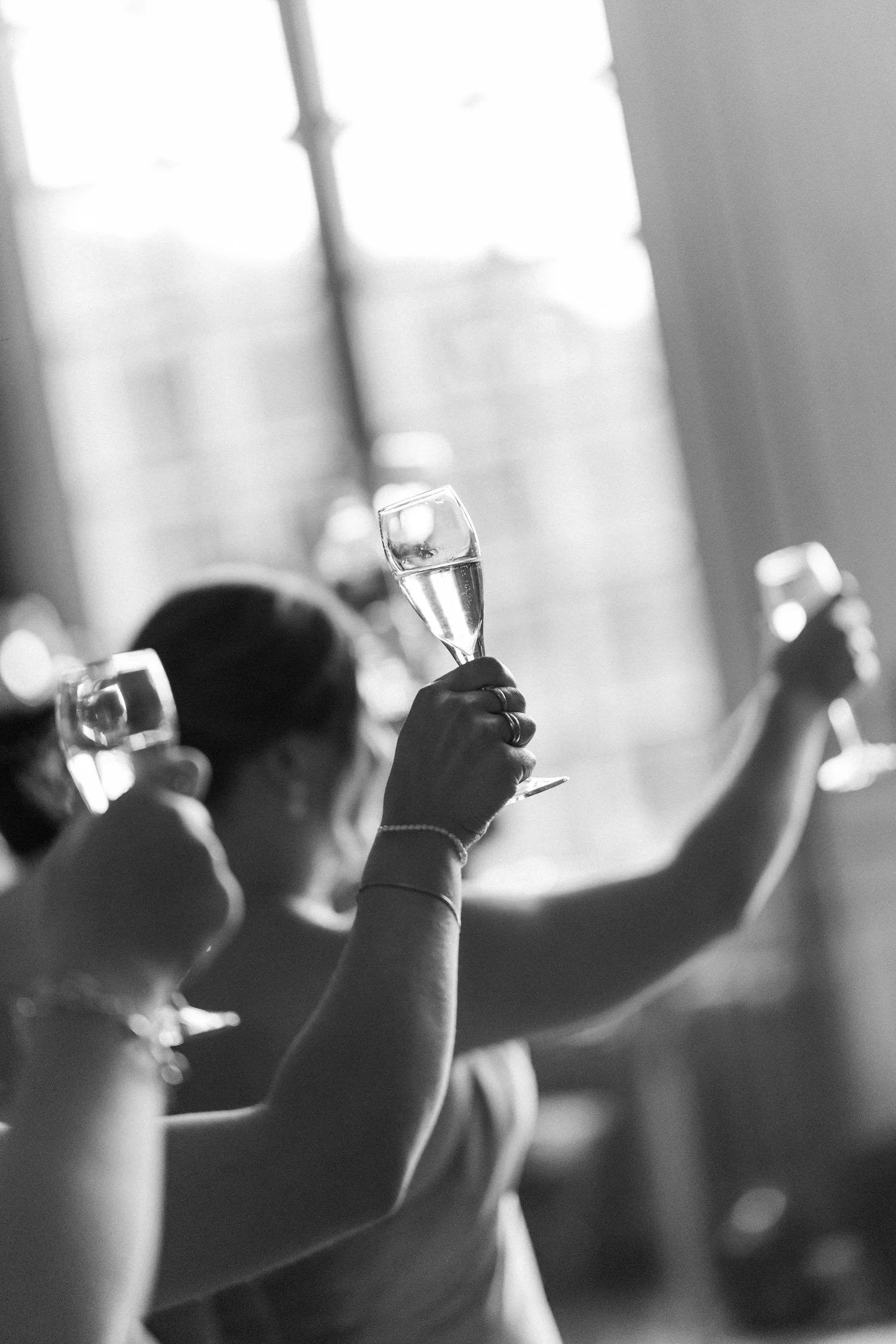black and white wedding photo
