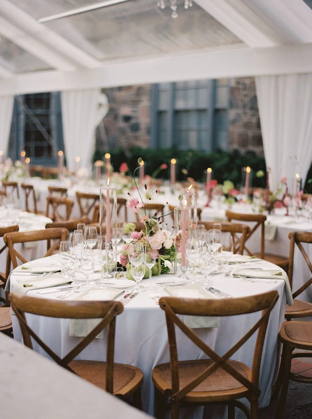 pink and green wedding table