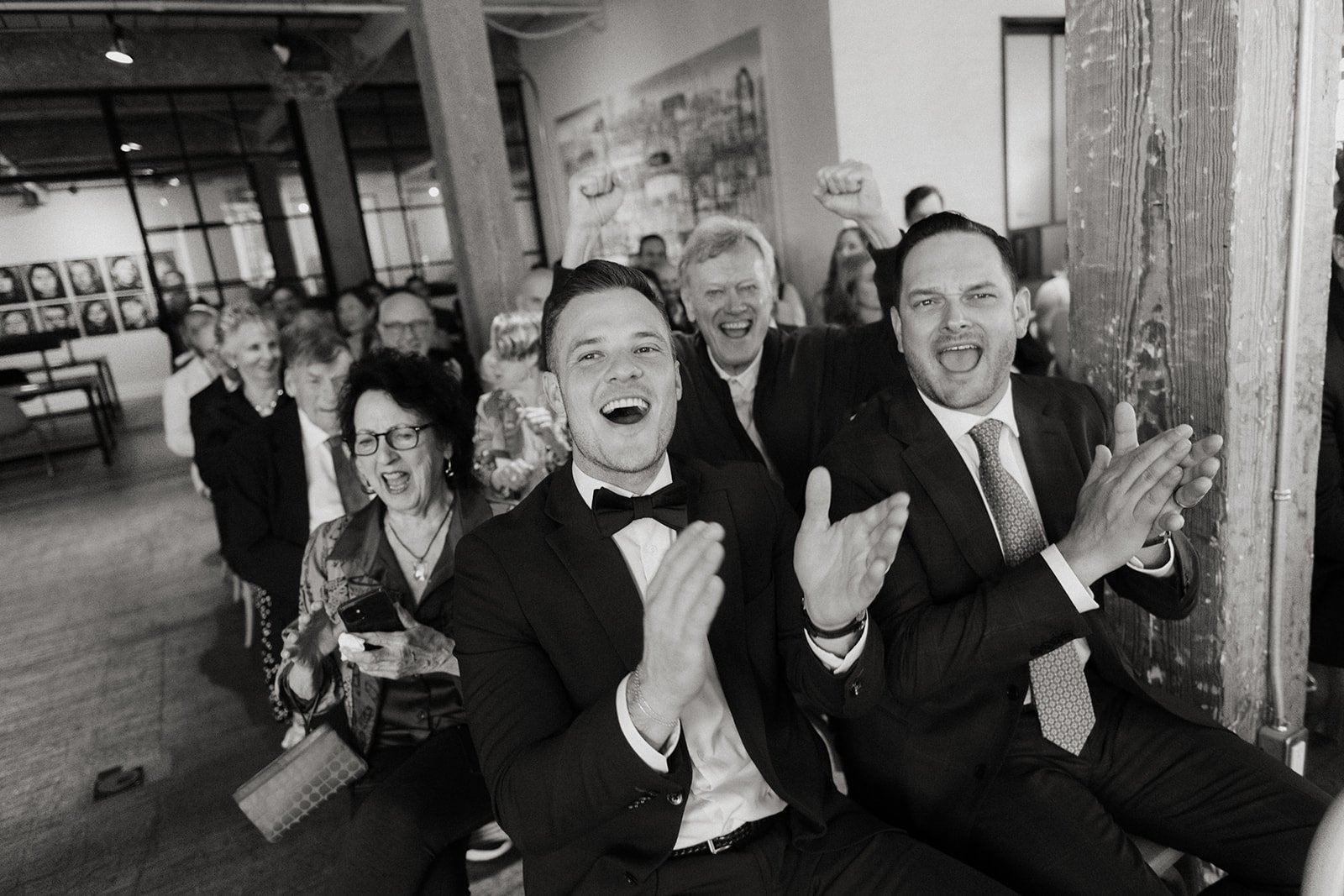 guest reaction wedding photo
