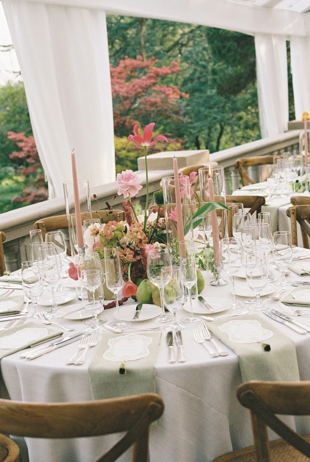 pink and green wedding