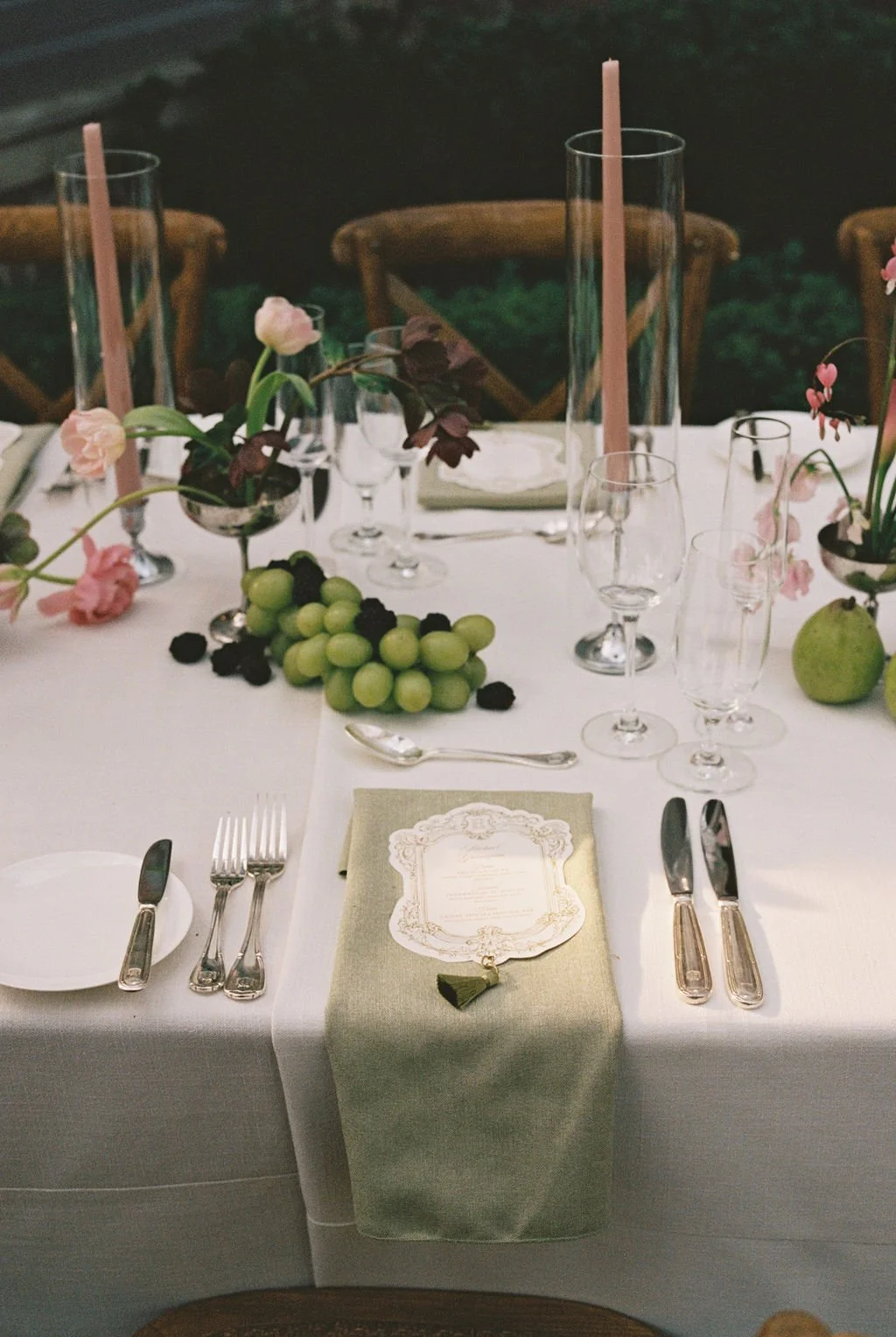 grapes wedding centrepiece