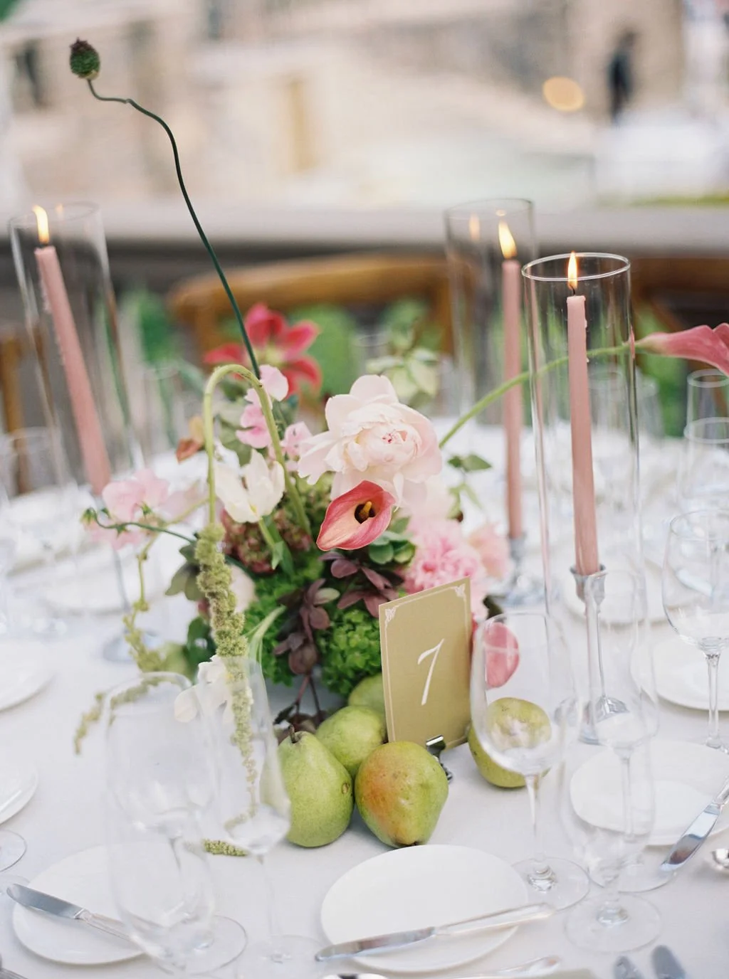 table number green wedding