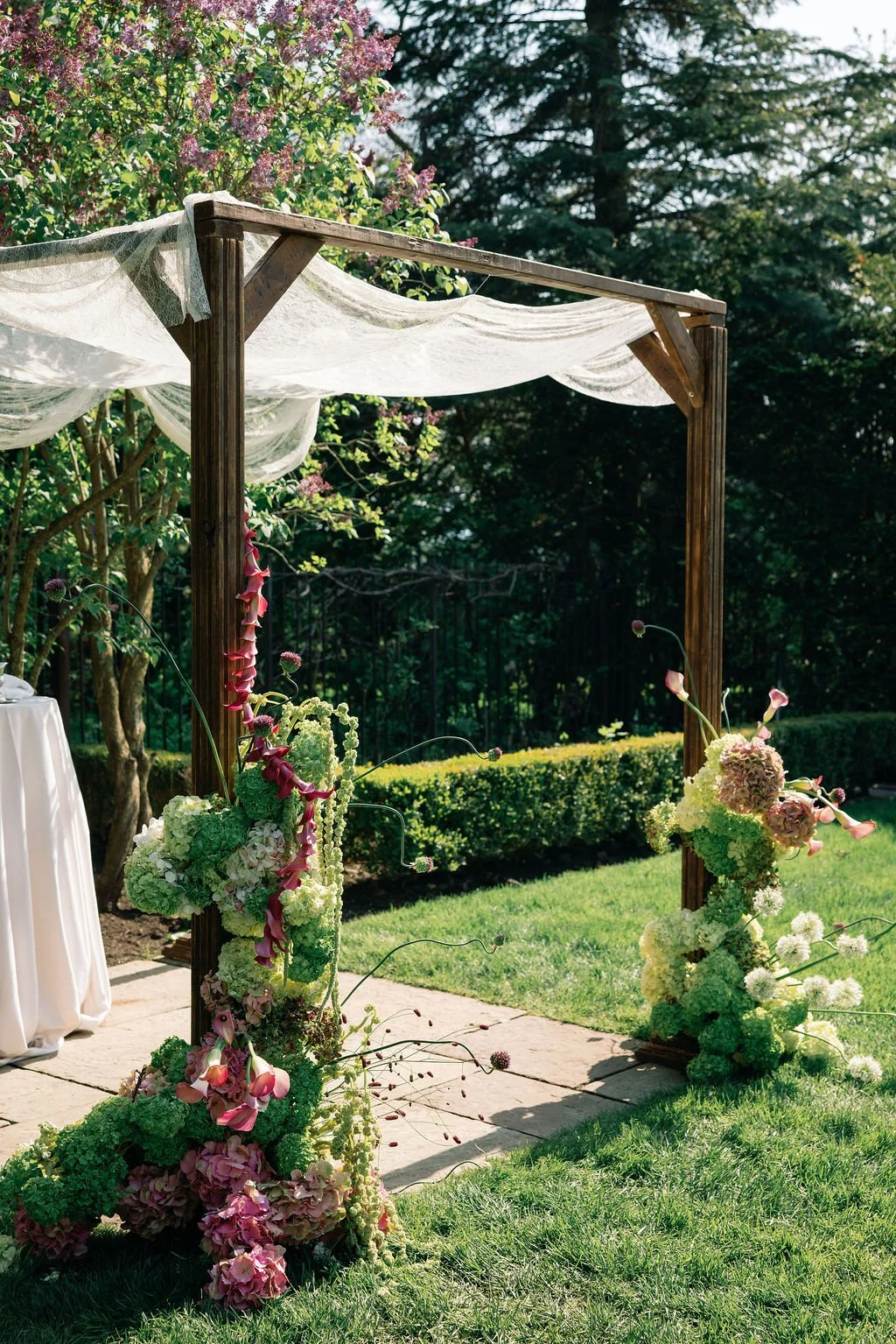 wooden chuppah