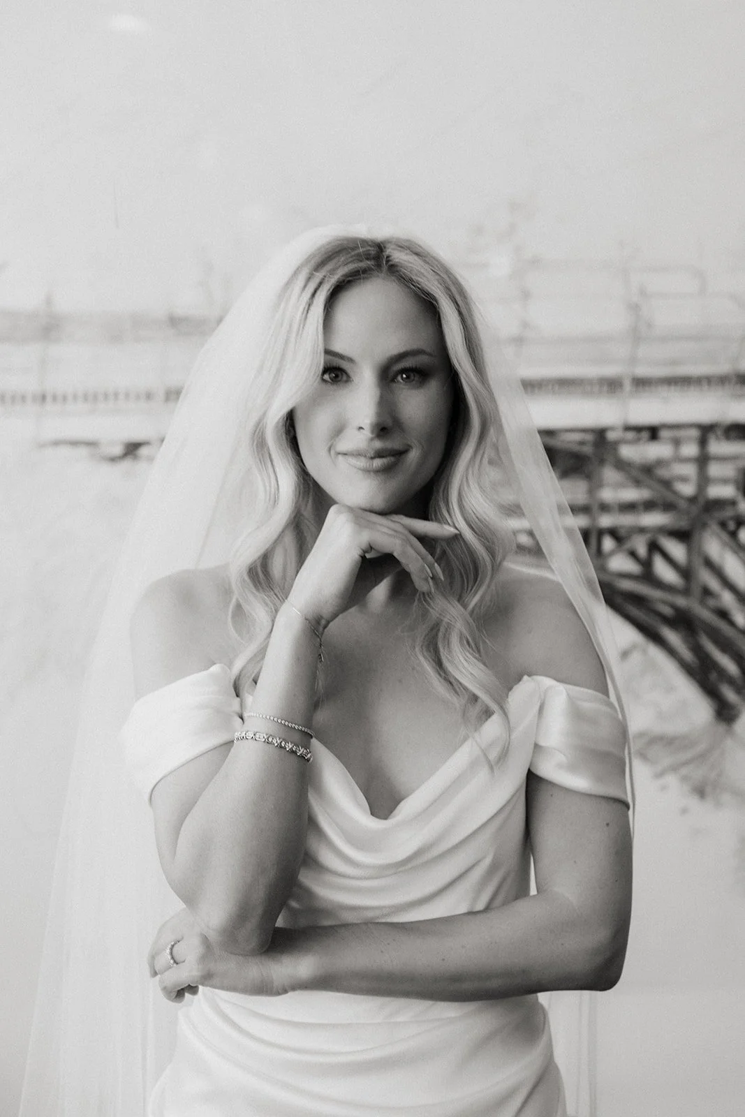 black and white wedding photo