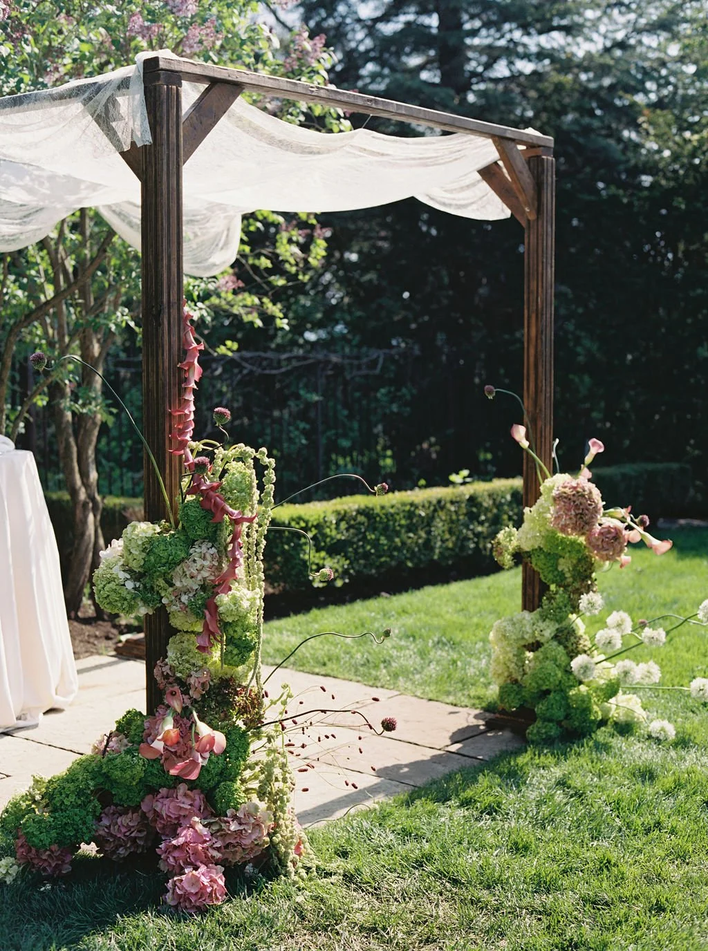 hydrangea wedding chuppah