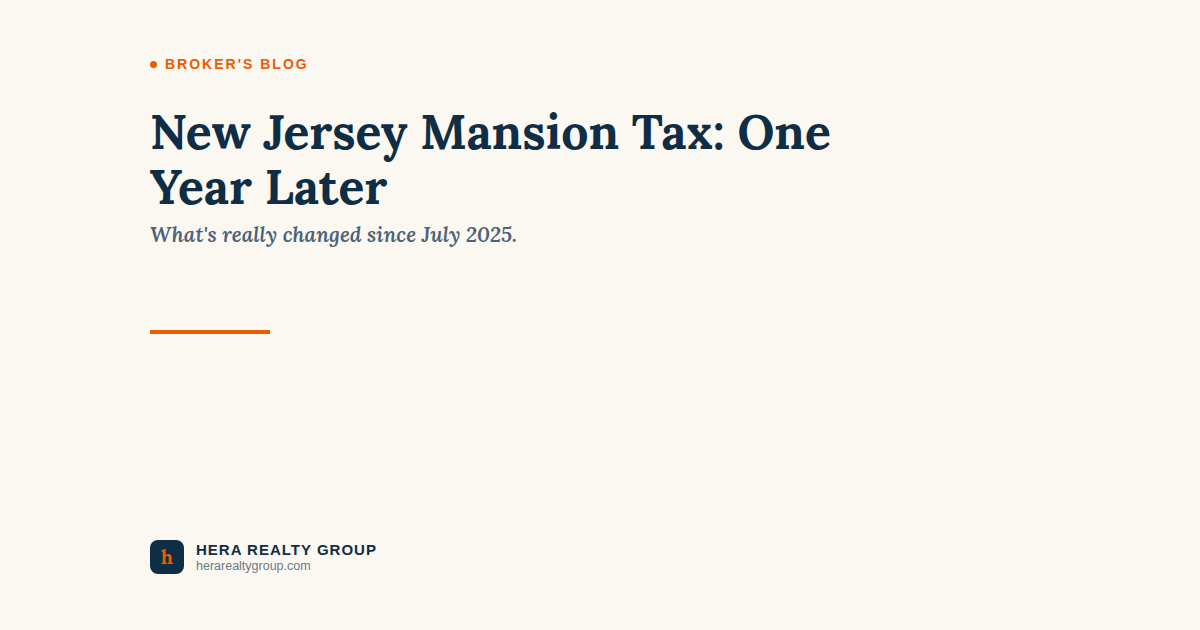 New Jersey Mansion Tax: One Year Later