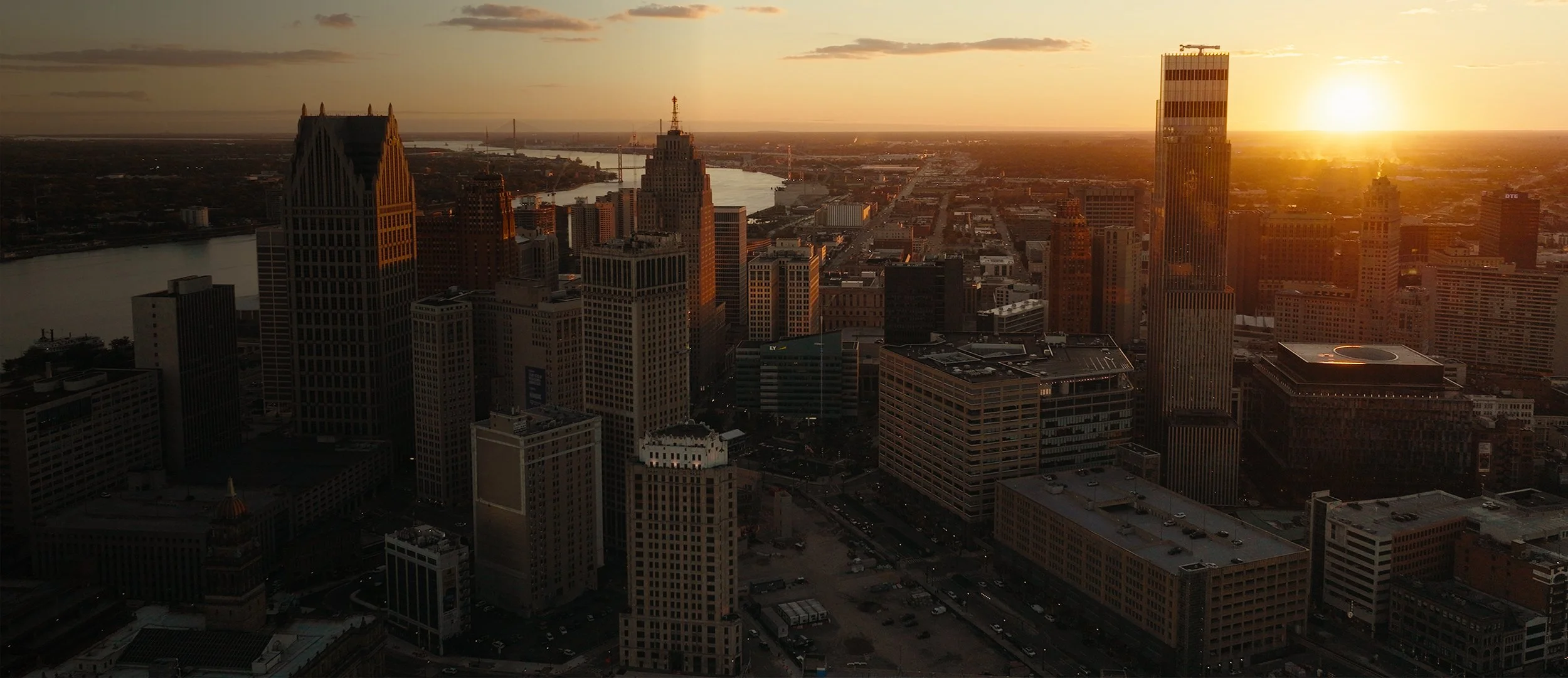 Detroit City Skyline