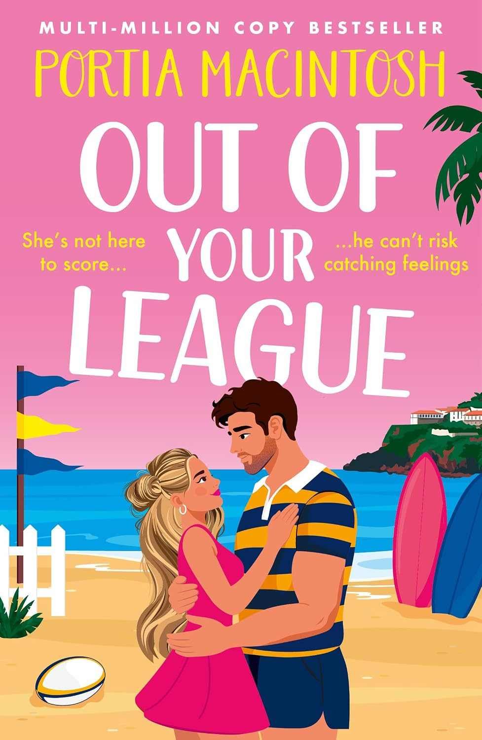 Cover graphic for the November 2026 romance release Out of Your League by Portia Macintosh