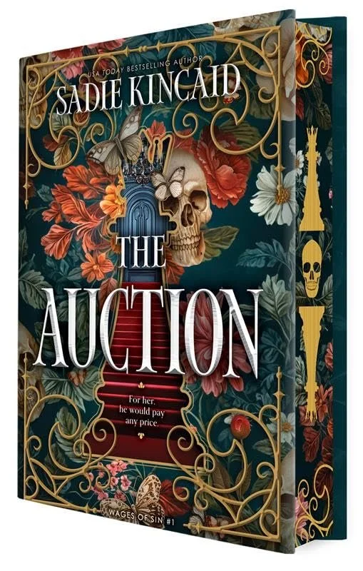 Cover graphic for the deluxe edition of the book The Auction by Sadie Kincaid, a dark mafia romance