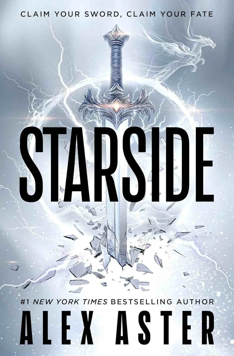Starside by Alex Aster book cover featuring a magical fantasy design for the adult romantasy novel about a deadly quest for power in a world of magic swords and immortals