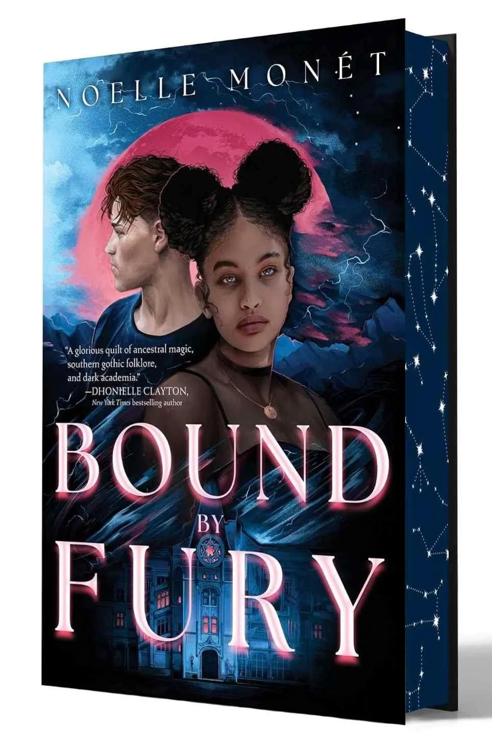 Cover graphic for the dark academia romance Bound by Fury by Noelle Monet