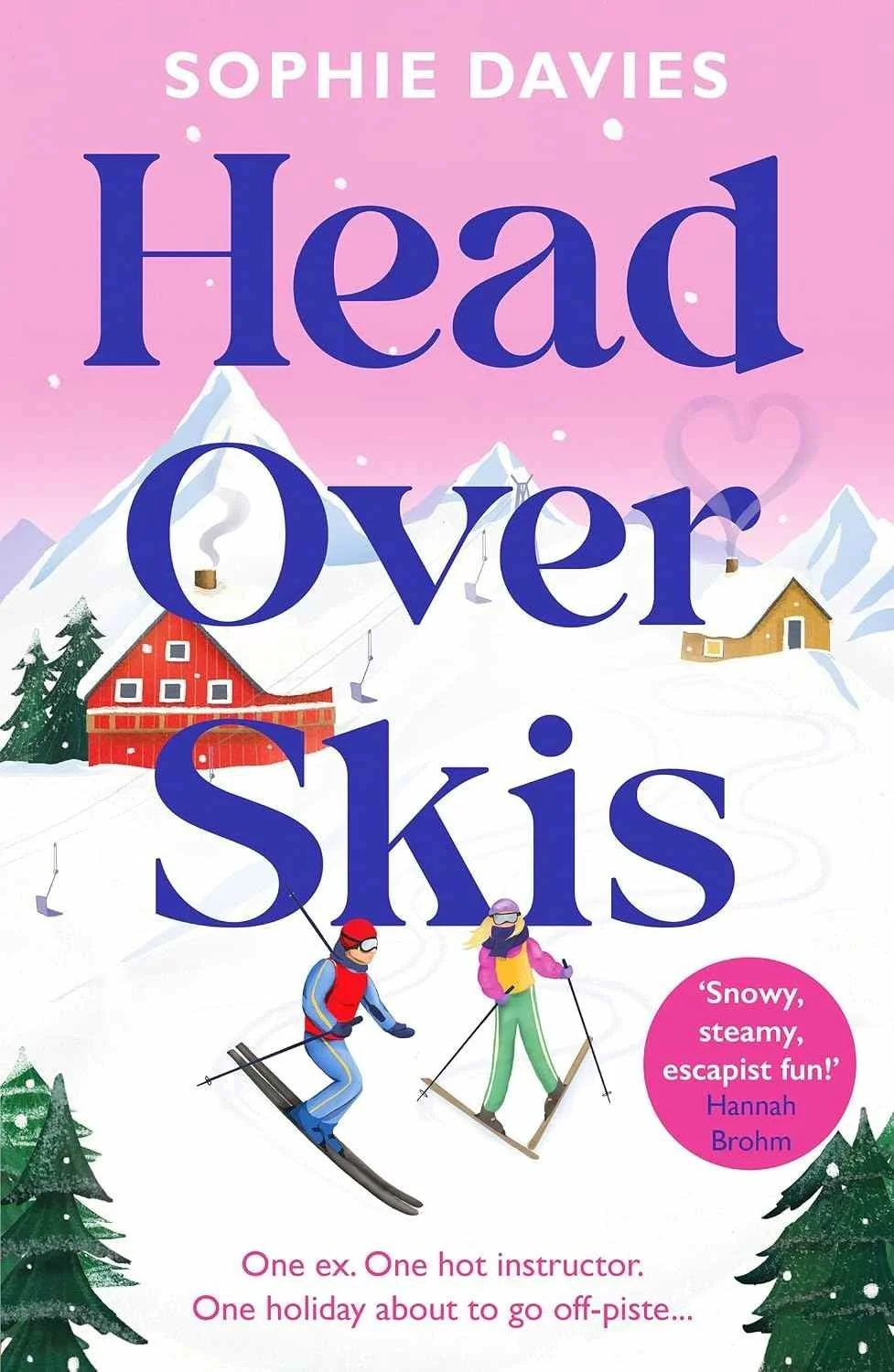 Cover graphic for the 2026 holiday romance Head Over Skis by Sophie Davies