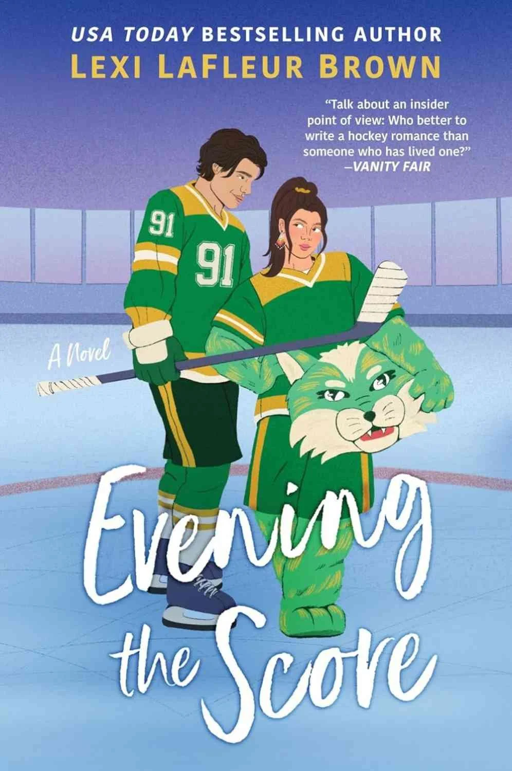 Cover graphic for the hockey romance Evening the Score