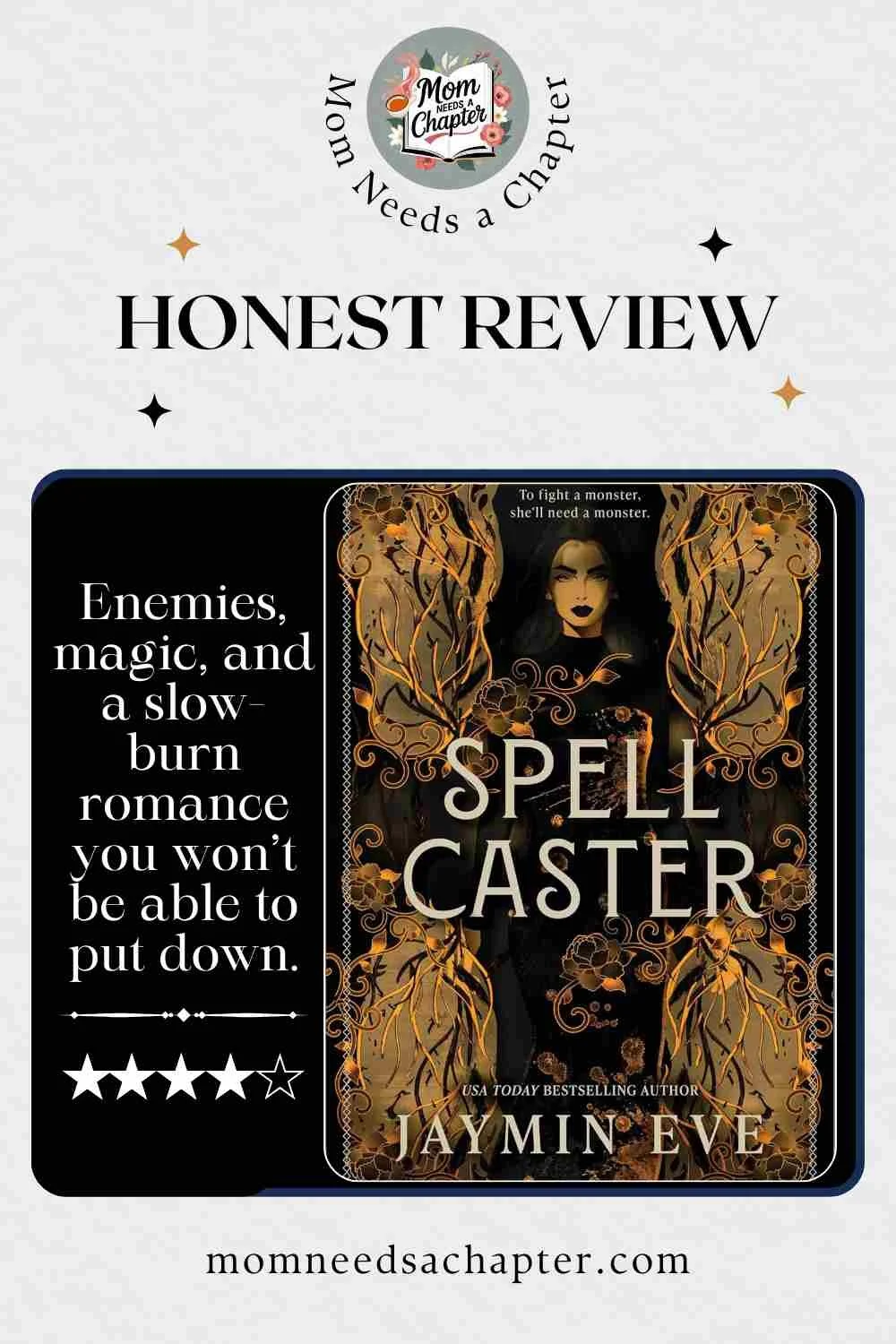 Honest Review of Spellcaster by Jaymin Eve a dark academia romance