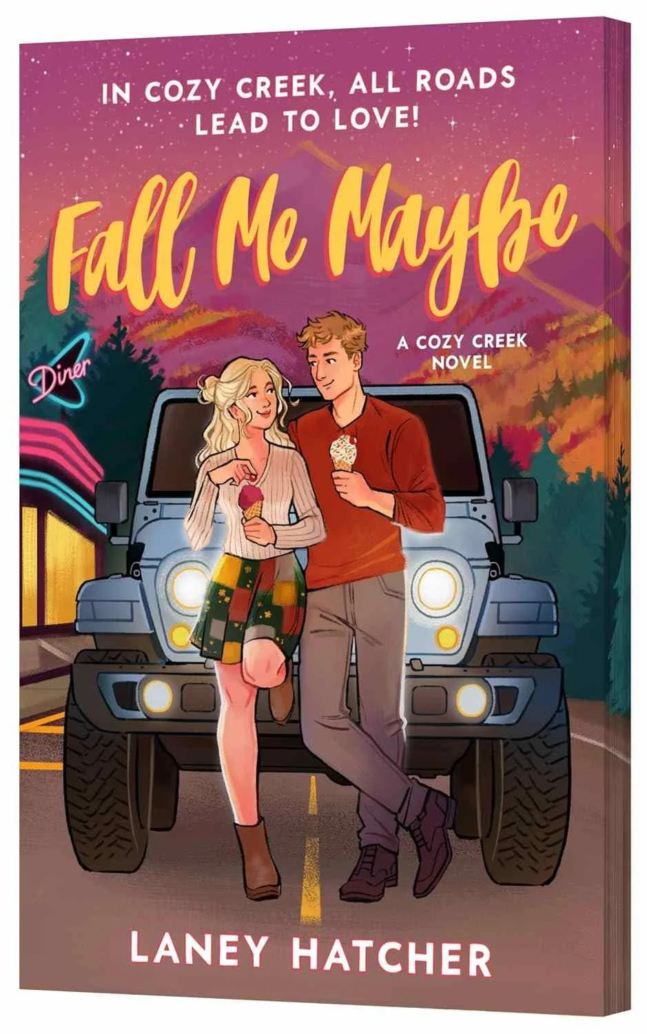 Deluxe paperback edition of the new cozy romance Fall Me Maybe by Laney Hatcher, releases September 15
