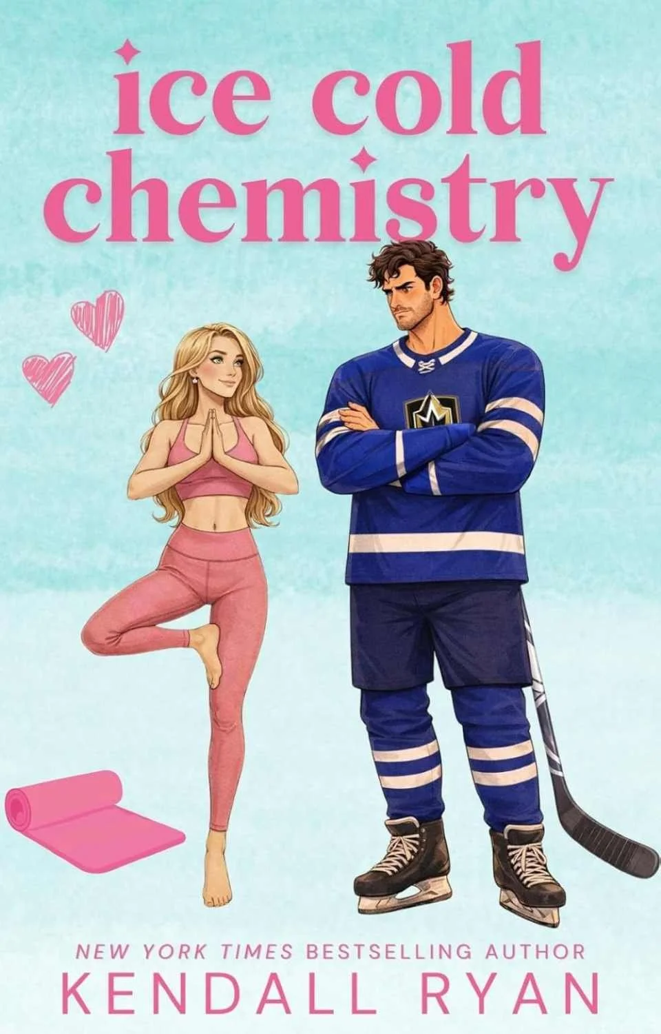 Cover graphic for the hockey romance Ice Cold Chemistry by Kendall Ryan