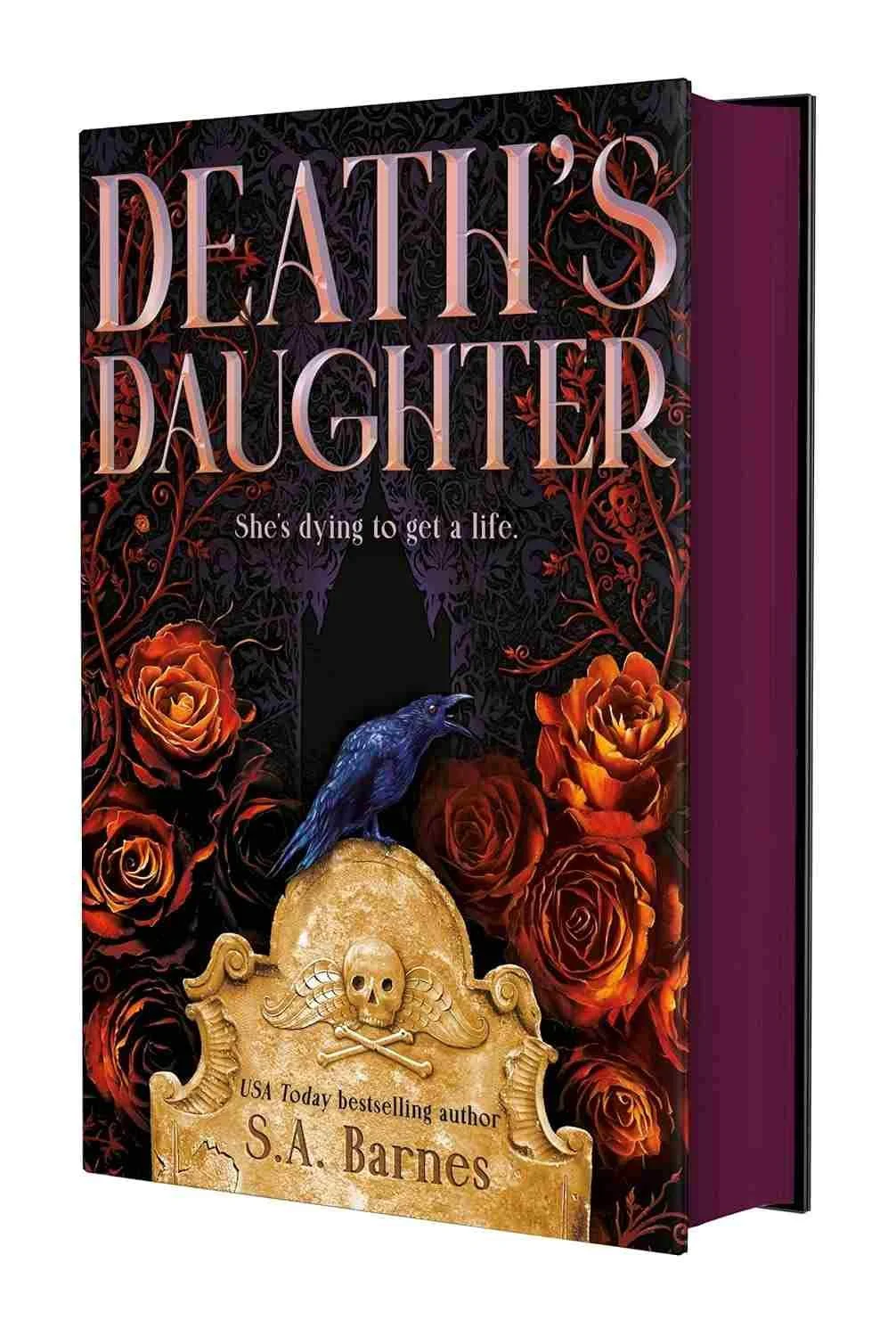 graphic for the deluxe hardcover edition of the dark romantasy Death's Daughter by S. A. Barnes