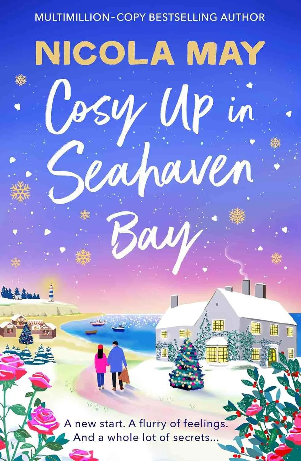 Cover graphic for the 2026 holiday romance Cosy Up in Seahaven Bay by Nicola May