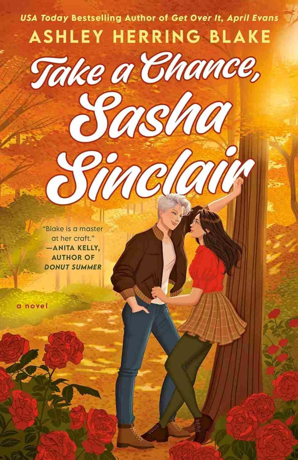 Cover graphic for the new sapphic romance Take a Chance Sasha Sinclair by Ashley Herring Blake