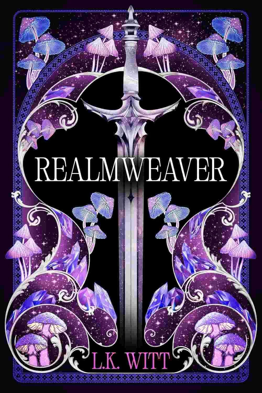 Cover graphic for the indie fantasy romance Realmweaver by L. K. Witt