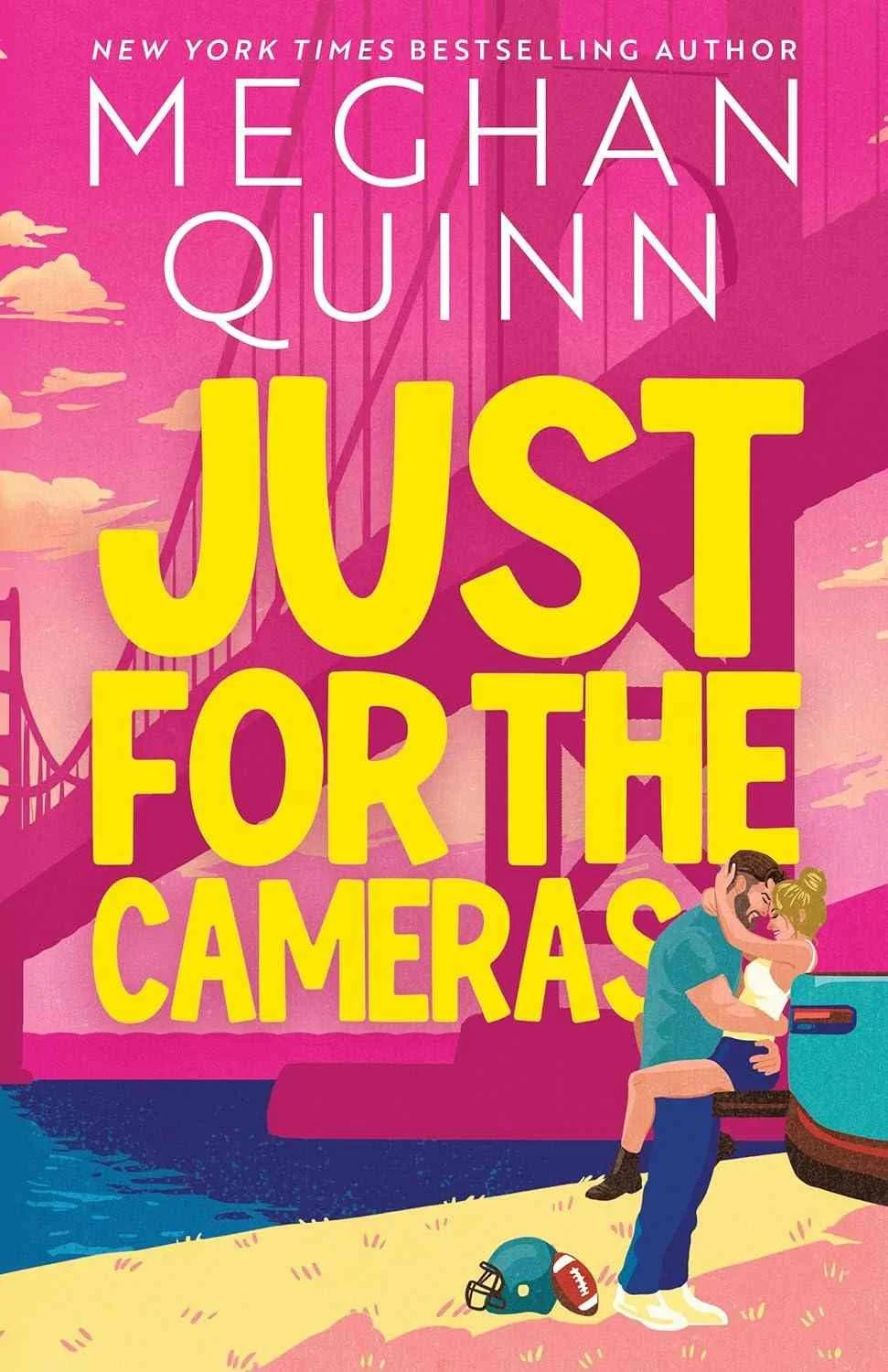 Cover graphic of the sports romance Just for the Cameras by Meghan Quinn