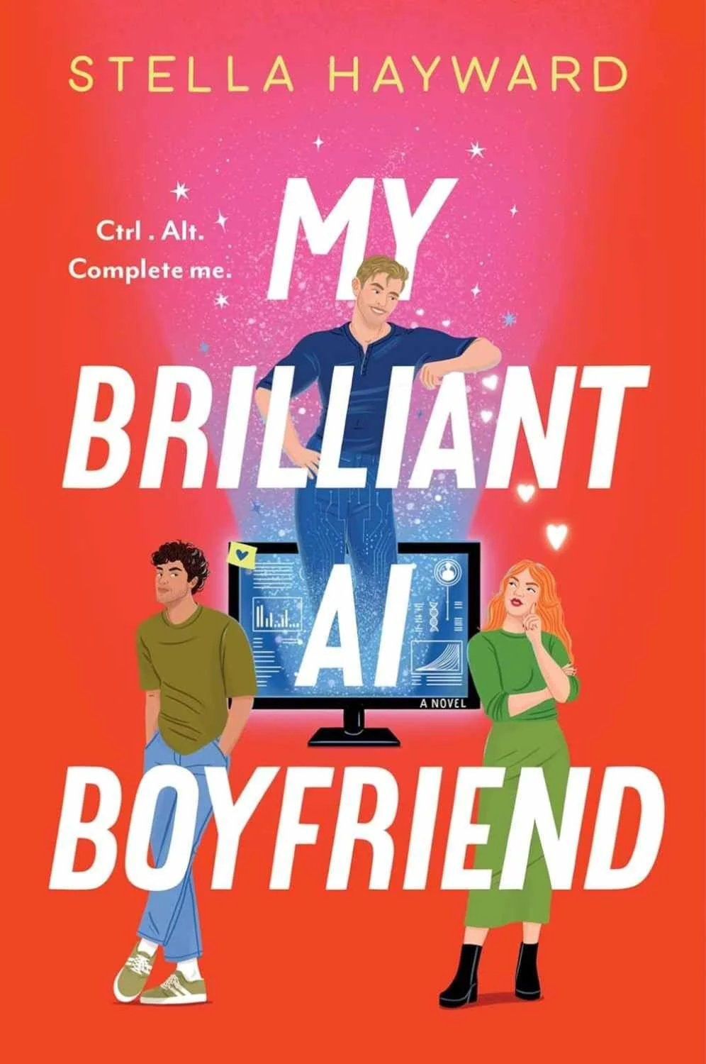 Cover graphic for the new romance release My Brilliant AI Boyfriend by Stella Hayward
