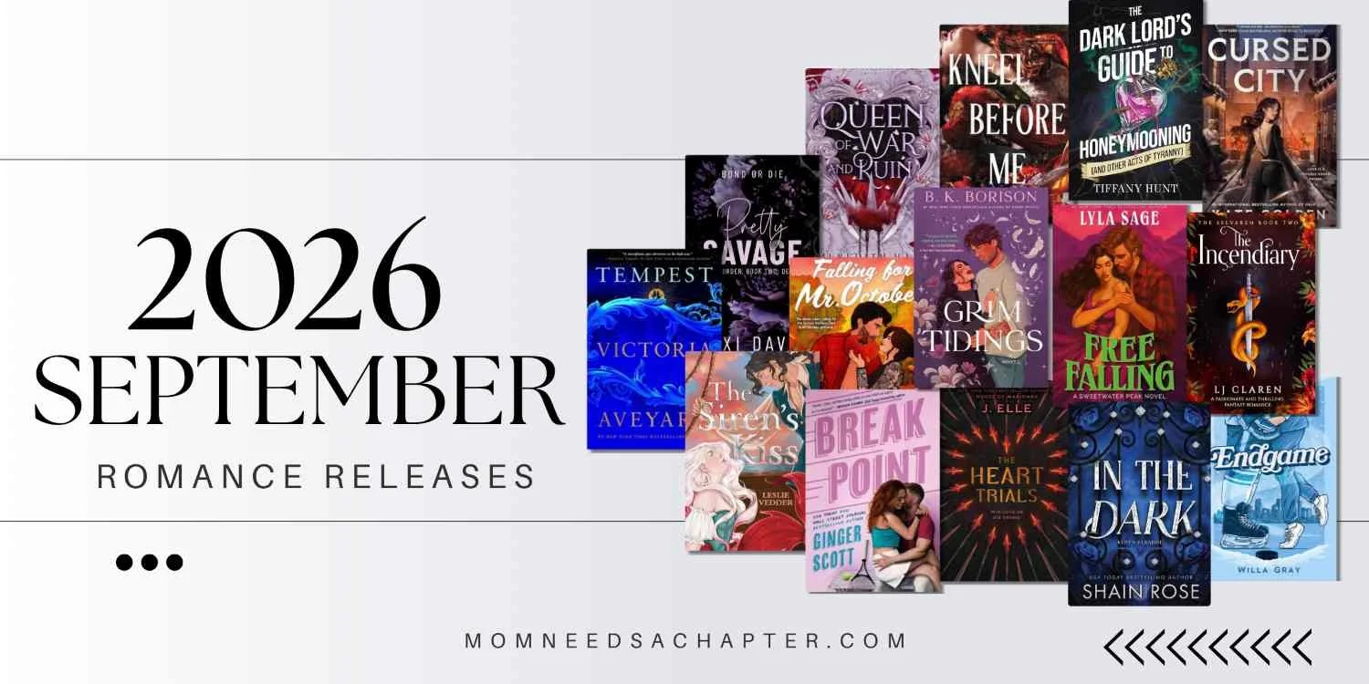 Banner graphic for 2026 September Romance Releases Blog Post on momneedsachapter.com