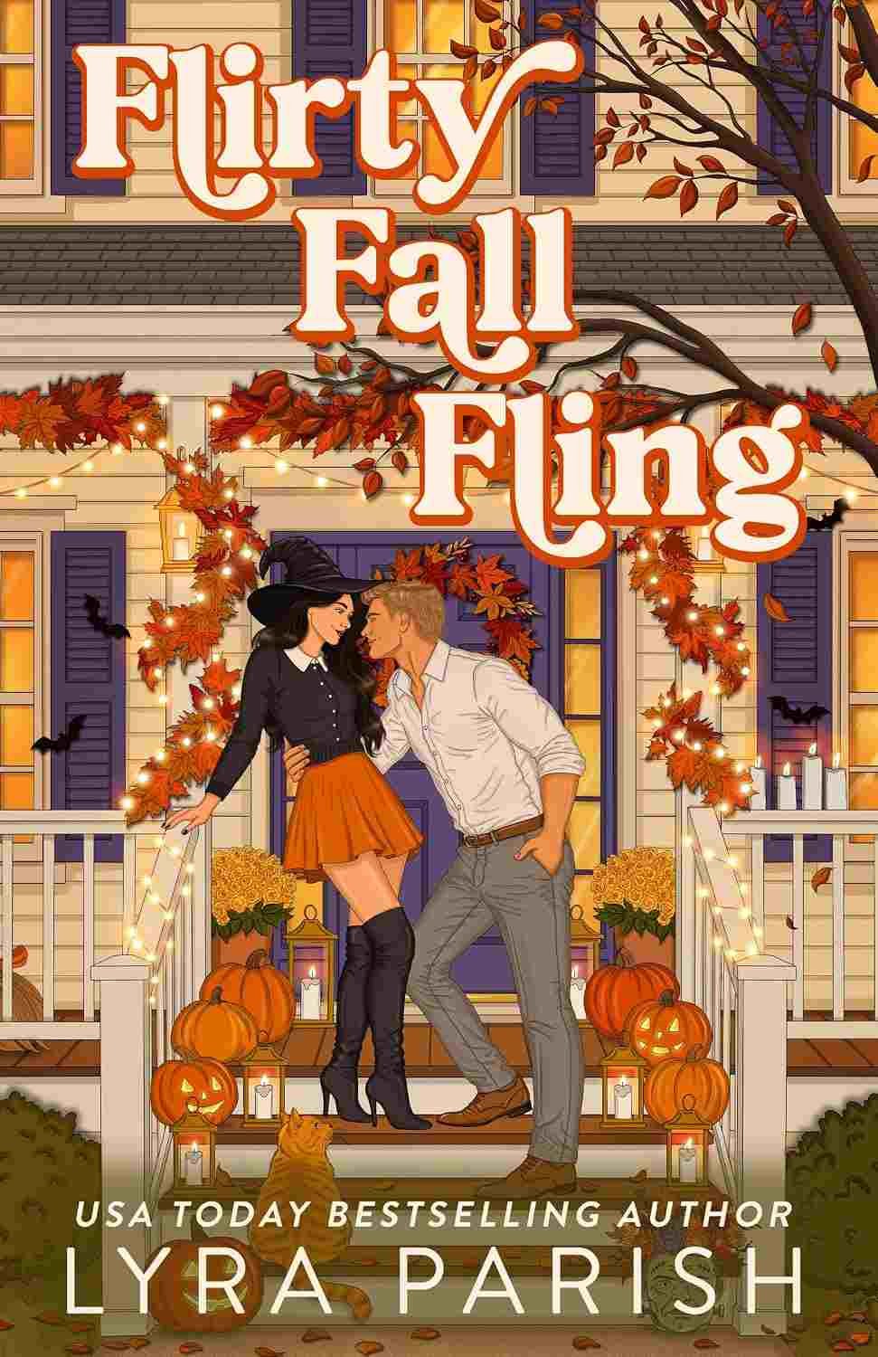 Cover graphic for the spicy fall rom com Flirty Fall Fling by Lyra Parish, releases September 3, 2026