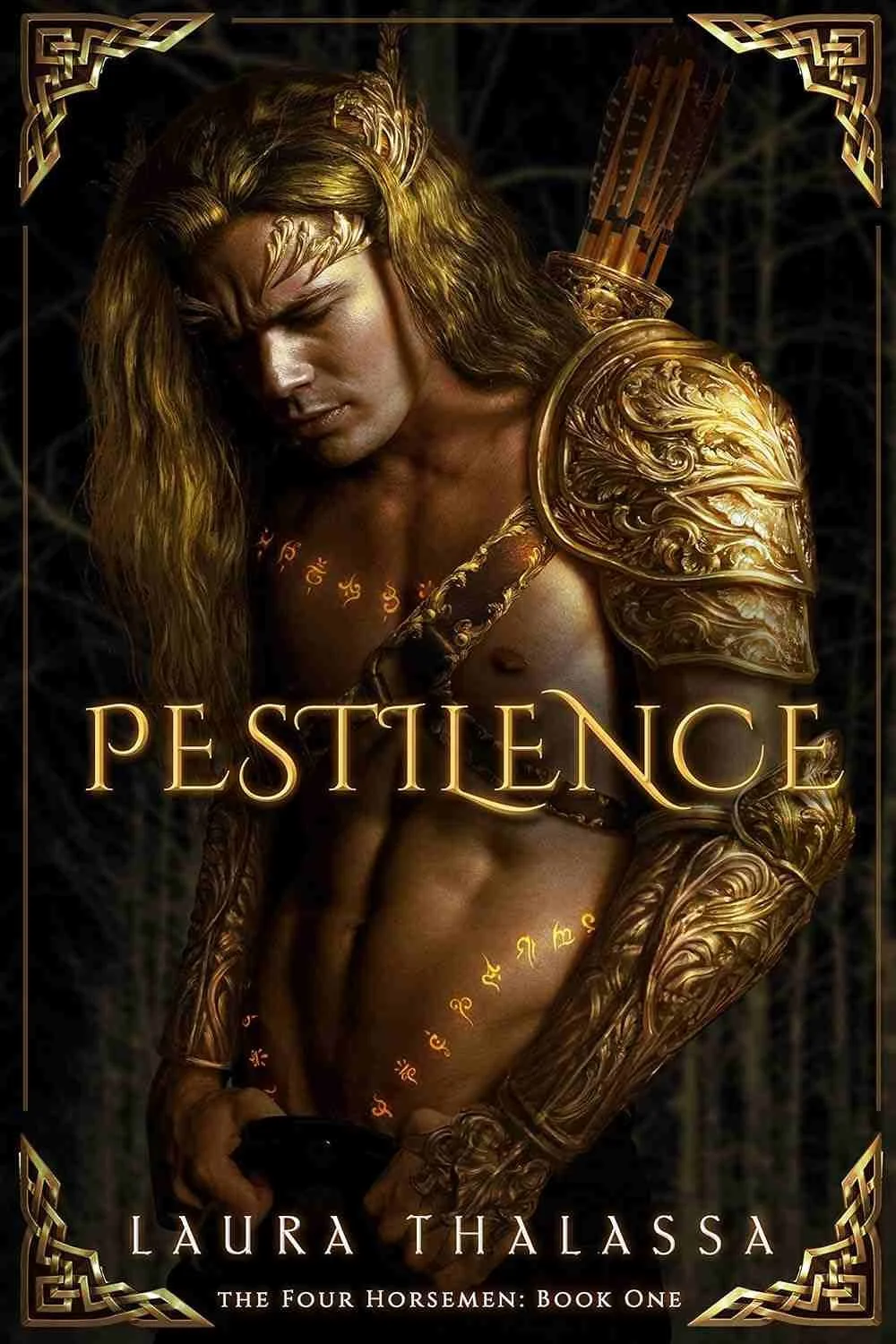 Cover graphic of the dystopian romance Pestilence by Laura Thalassa