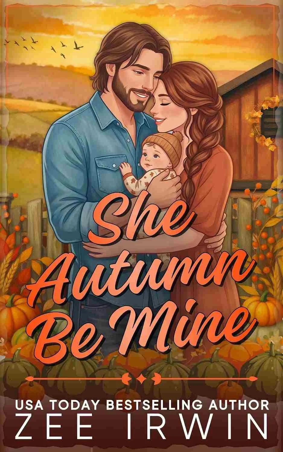fall aesthetic book cover for She Autumn Be Mine by Zee Irwin a cozy fall romance