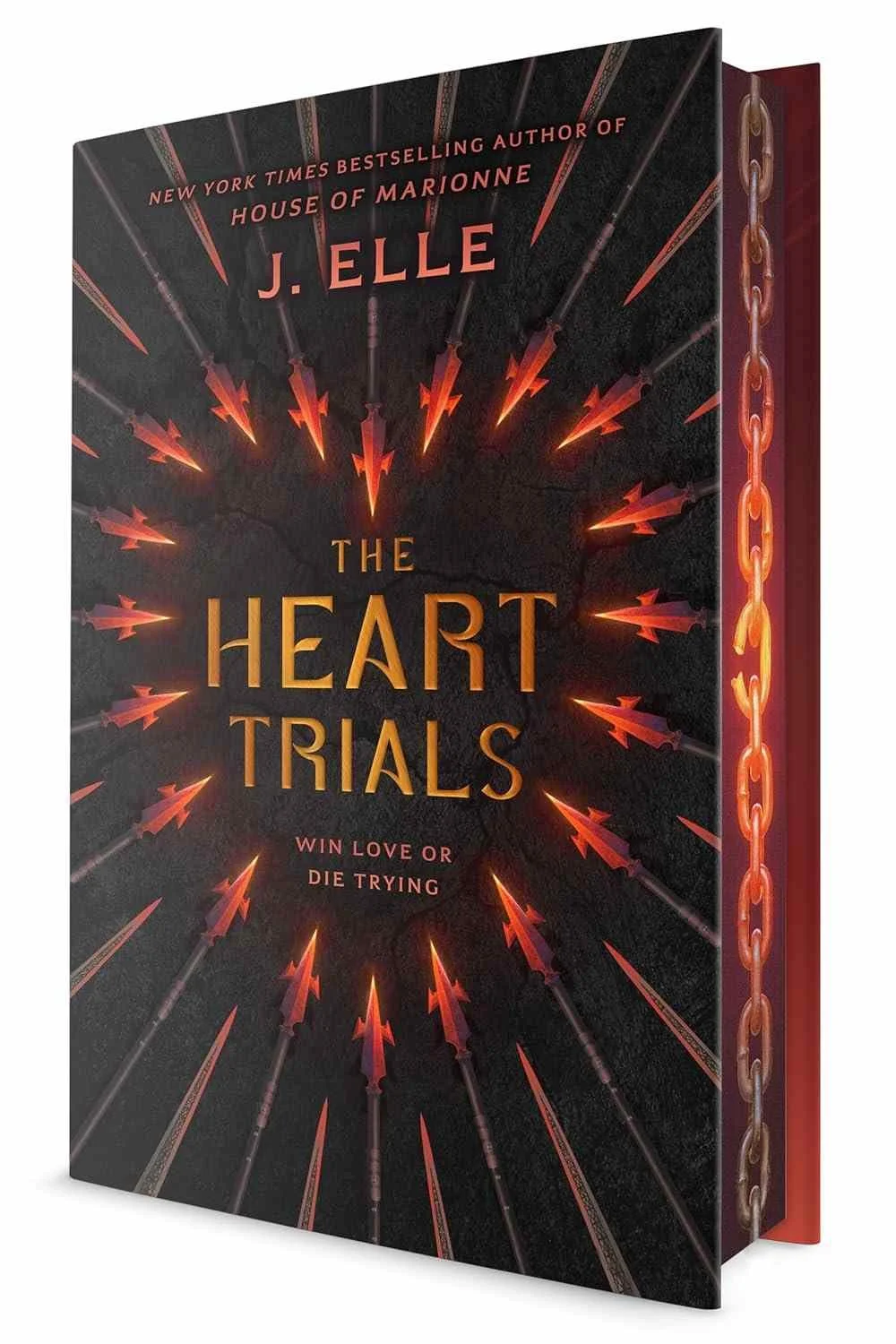 Deluxe hardcover edition of the new dystopian YA romance The Heart Trials by J. Elle, releasing September 1, 2026