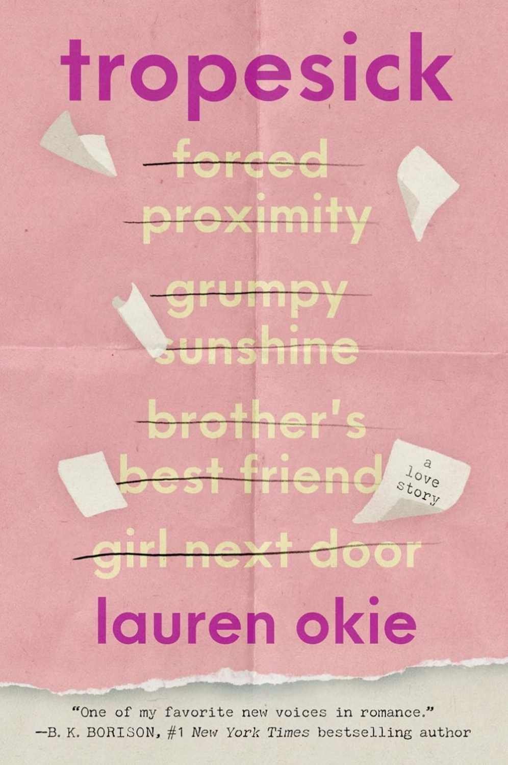 Cover graphic for the romance Tropesick by Lauren Okie