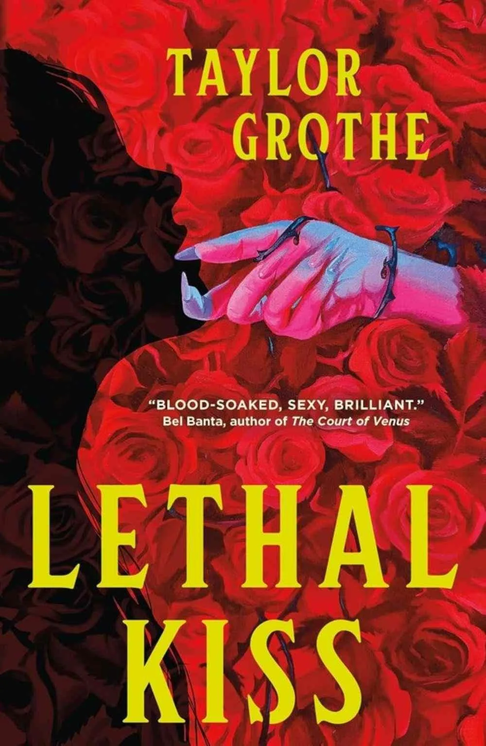 Cover graphic for the October 2026 romance release Lethal Kiss by Taylor Grothe, a sapphic, horror romance