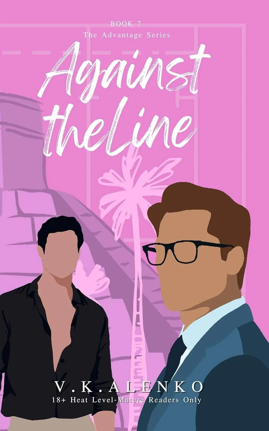 Cover graphic for the MM romance Against the Line by V. K. Alenko