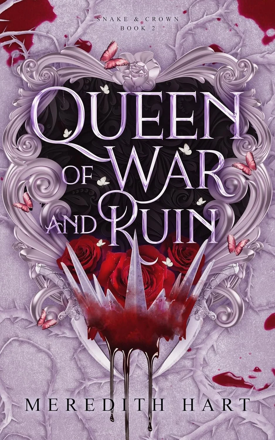 Cover graphic for the new indie romantasy Queen of War and Ruin by Meredith Hart, releases September 18