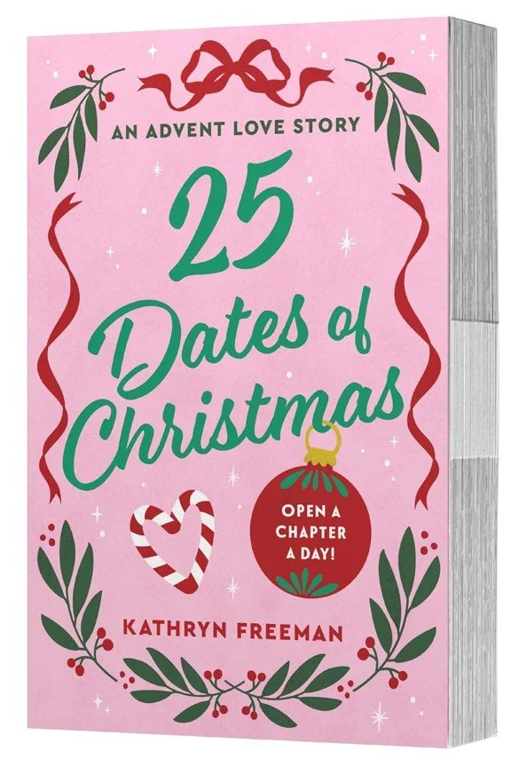 Paperback edition of the holiday romance 25 Dates of Christmas, an Advent Love Story