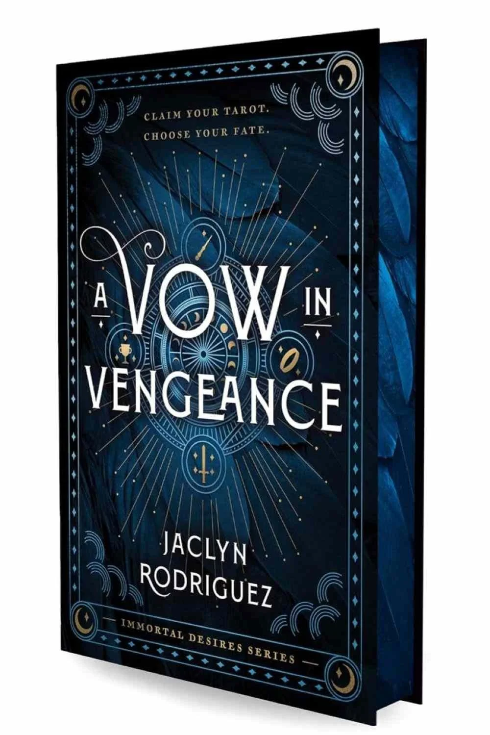 Deluxe hardcover edition of 2026 romantasy A Vow in Vengeance by Jaclyn Rodriguez