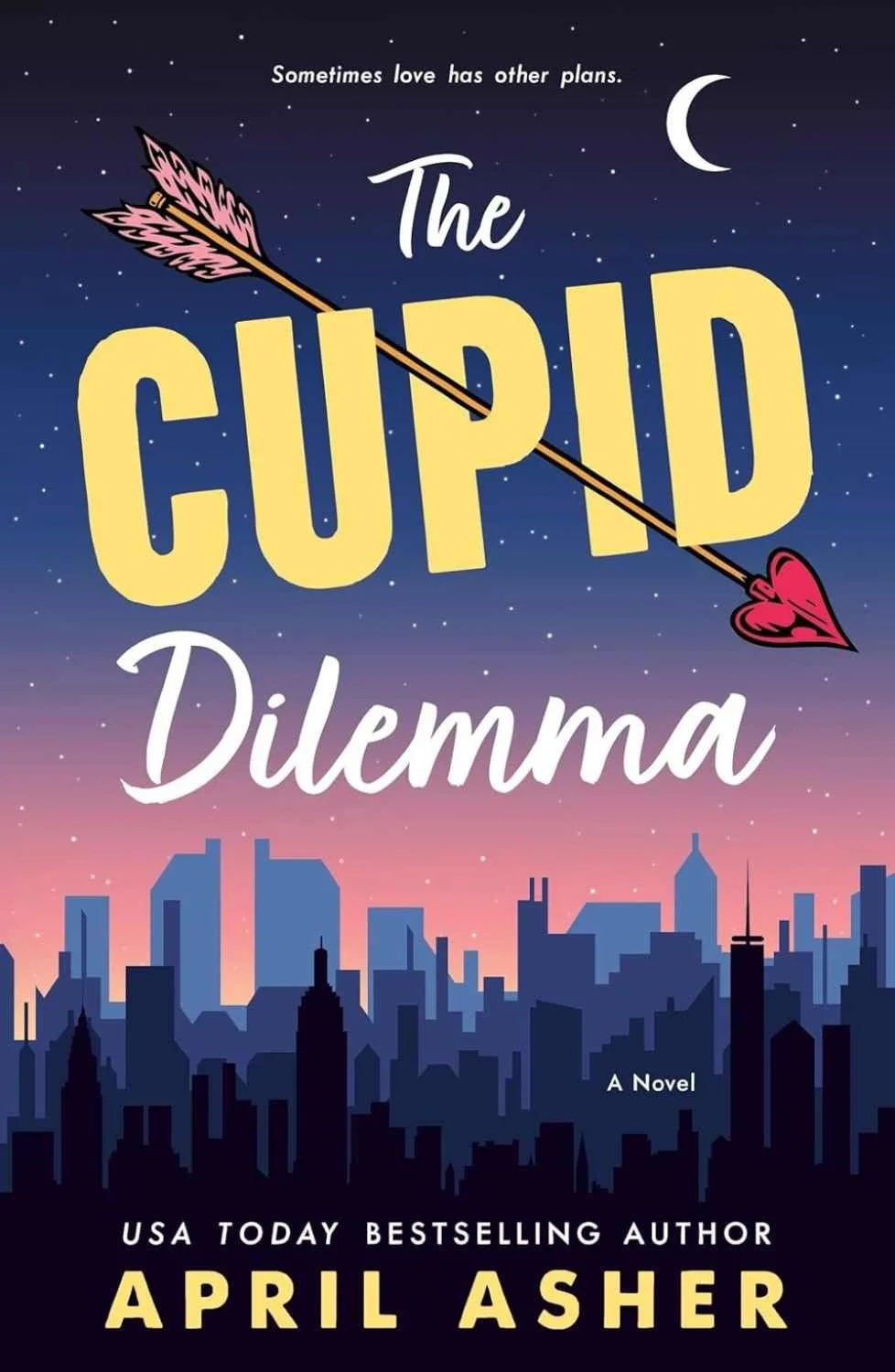 Cover graphic for the new romance release The Cupid Dilemma by April Asher