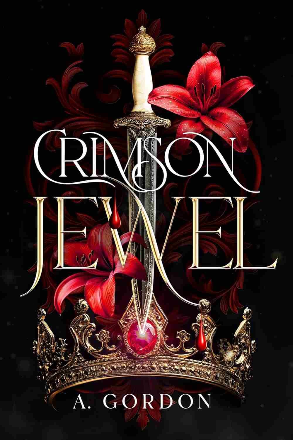 Cover graphic of the book Crimson Jewel by A. Gordon a dystopian fairytale retelling