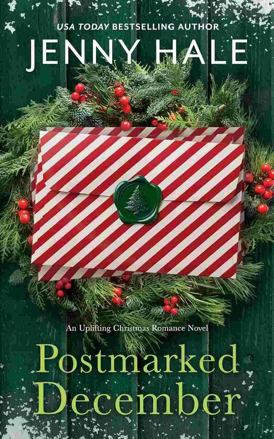 Cover graphic for the 2026 holiday romance Postmarked December by Jenny Hale